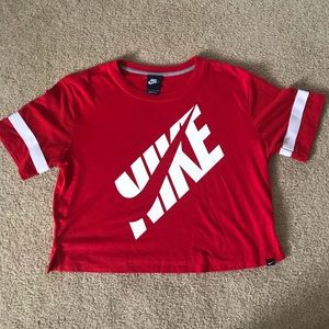 Red Nike cropped t-shirt